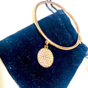 Kate Spade Rose Gold Bangle Bracelet with “Make Me Blush” Charm